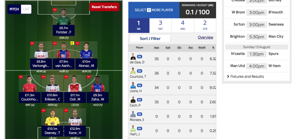 Sky Sports Fantasy Football – Rate My Team Surgery