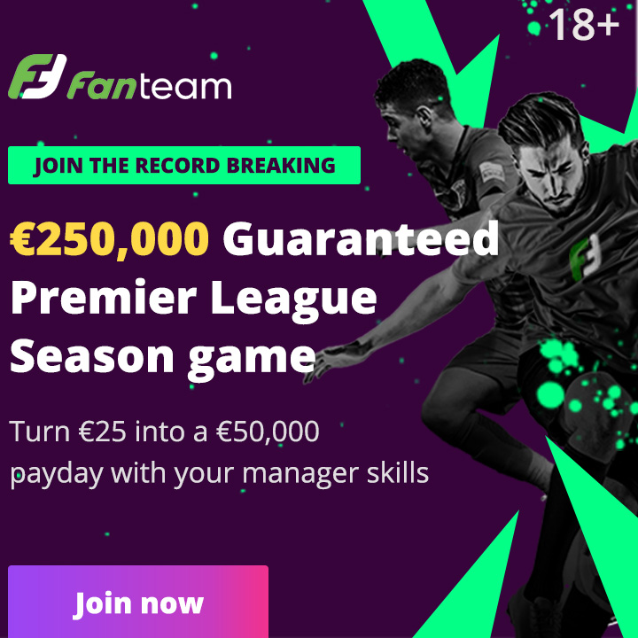 Win a share of €250,000 in FanTeam's Fantasy Premier League Cash