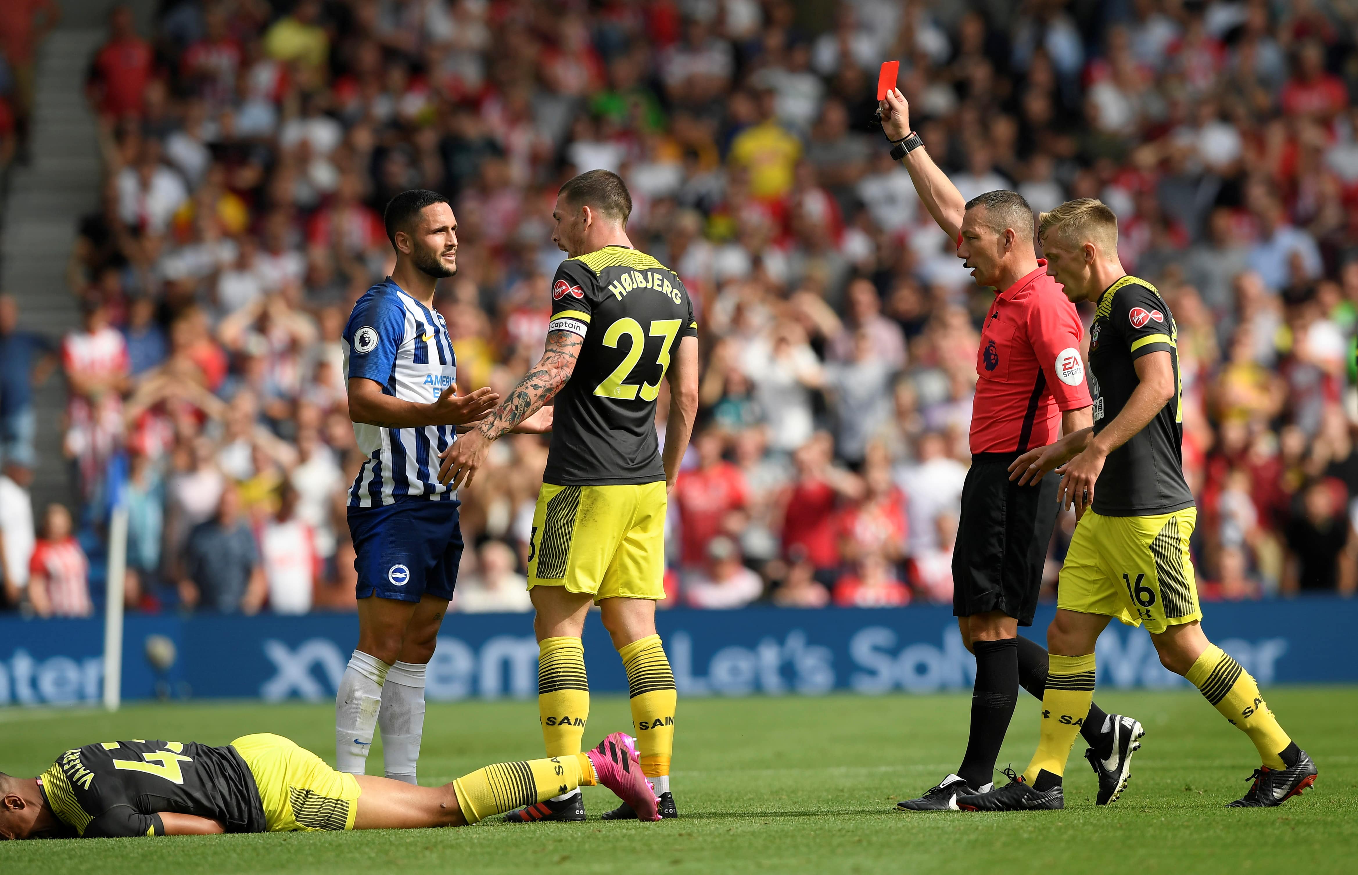 Brighton assets restricted by Andone red card in Southampton defeat