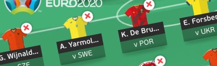 My last-16 EURO Fantasy team with no Wildcard to fall back on