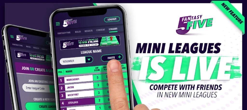 £100 prize every month in Scout's Fantasy5 mini-league