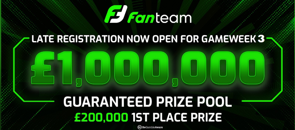 Late registration open for FanTeam’s £1m season game – start on 143 points in GW3