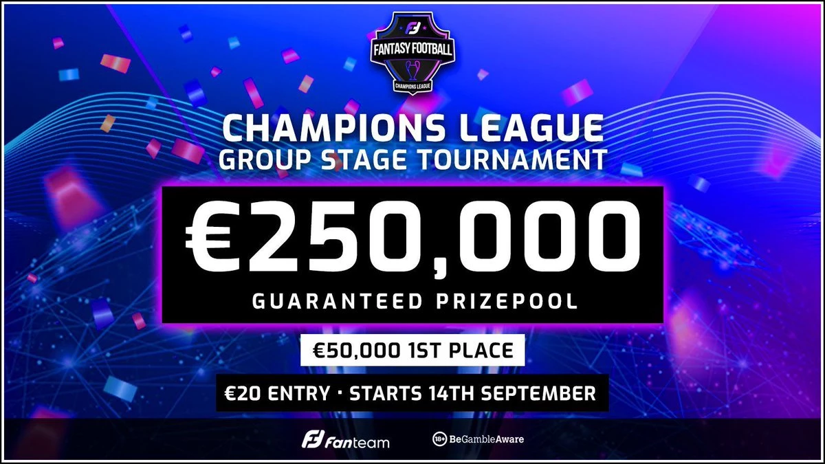 Enter the €250K FanTeam Champions League Group Stage Tournament and get your FFS Membership free