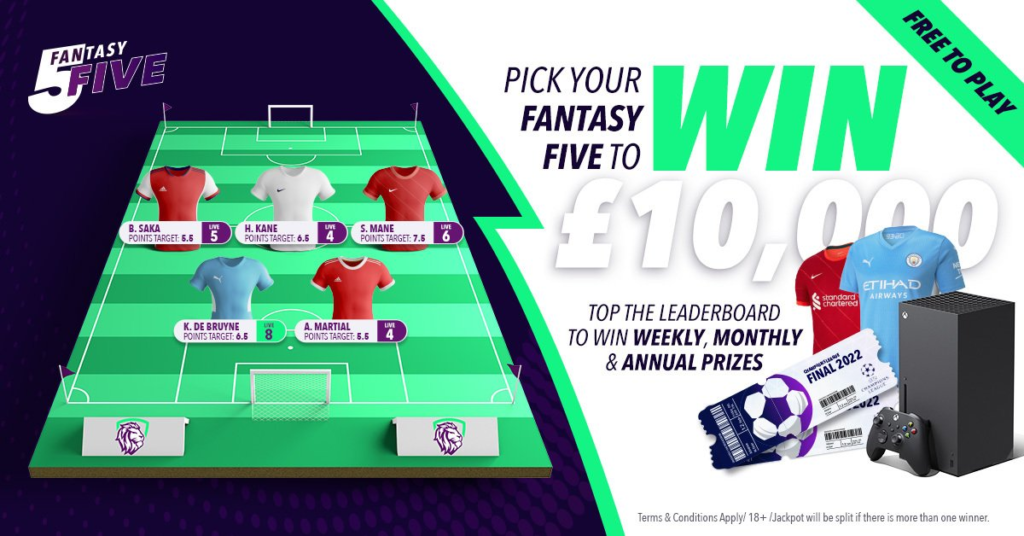 Win £10,000 for free with Fantasy5 by picking the best players for Gameweek 32