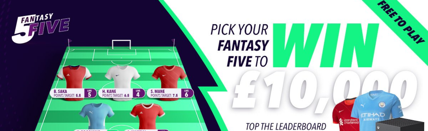 Win £10,000 for free with Fantasy5 by picking the best players for Gameweek 4