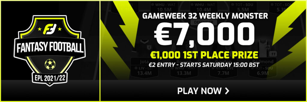 Scout’s Gameweek 32 picks for FanTeam’s Weekly Monster
