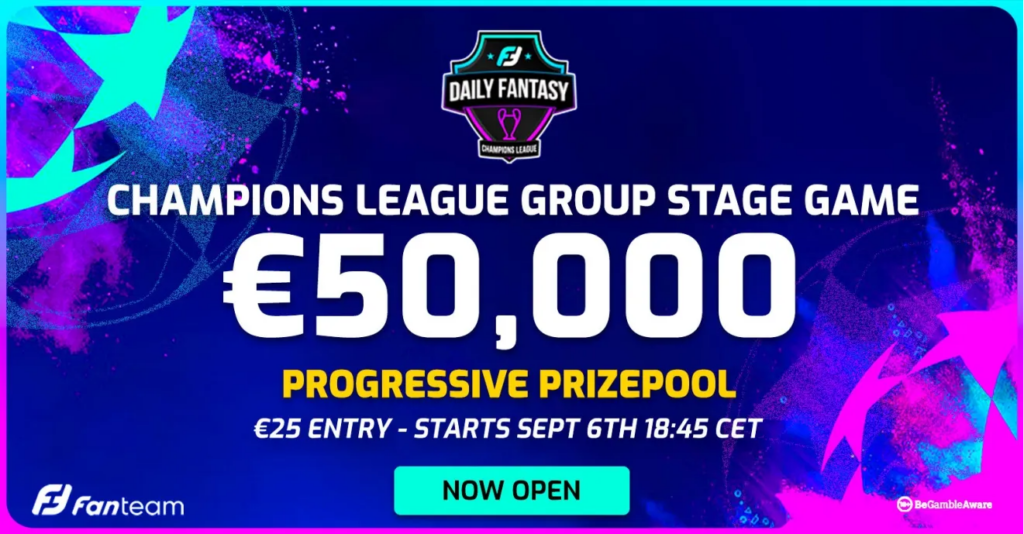 Win a share of €50,000 in FanTeam’s Champions League Group Stage game