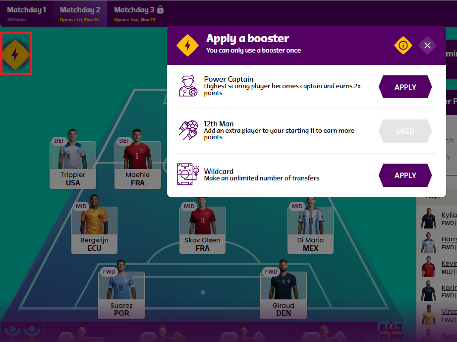 World Cup Fantasy 2022: Scout's Matchday 3/Wildcard hack final