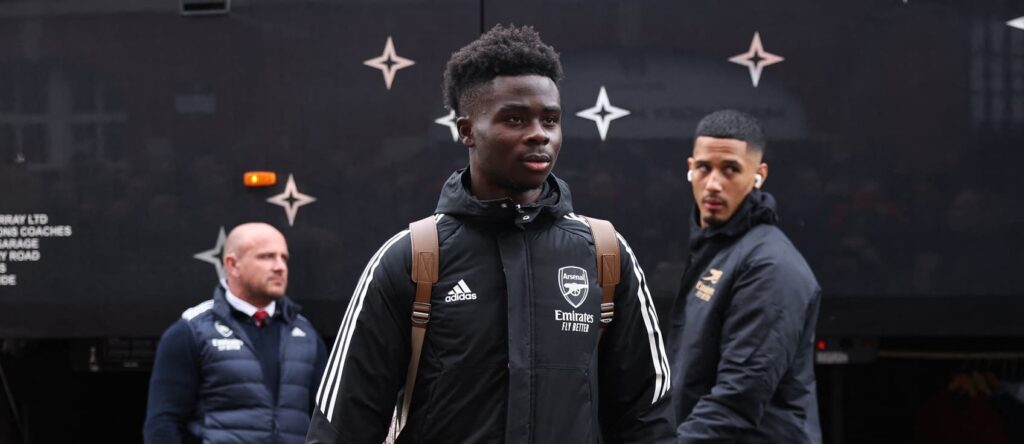 3pm team news: Saka starts, Nketiah benched, White injured