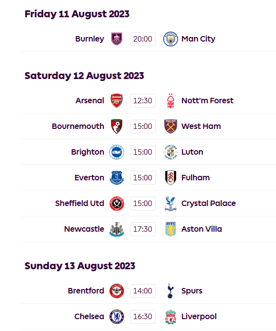 Premier League 202324 Fixture Release Fpl Reaction Best Fpl Tips