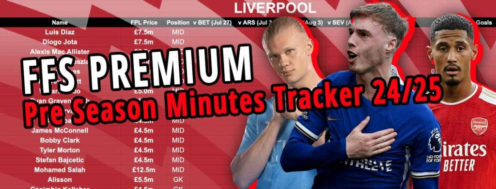 FPL 2024/25 pre-season minutes tracker: Every player, every game