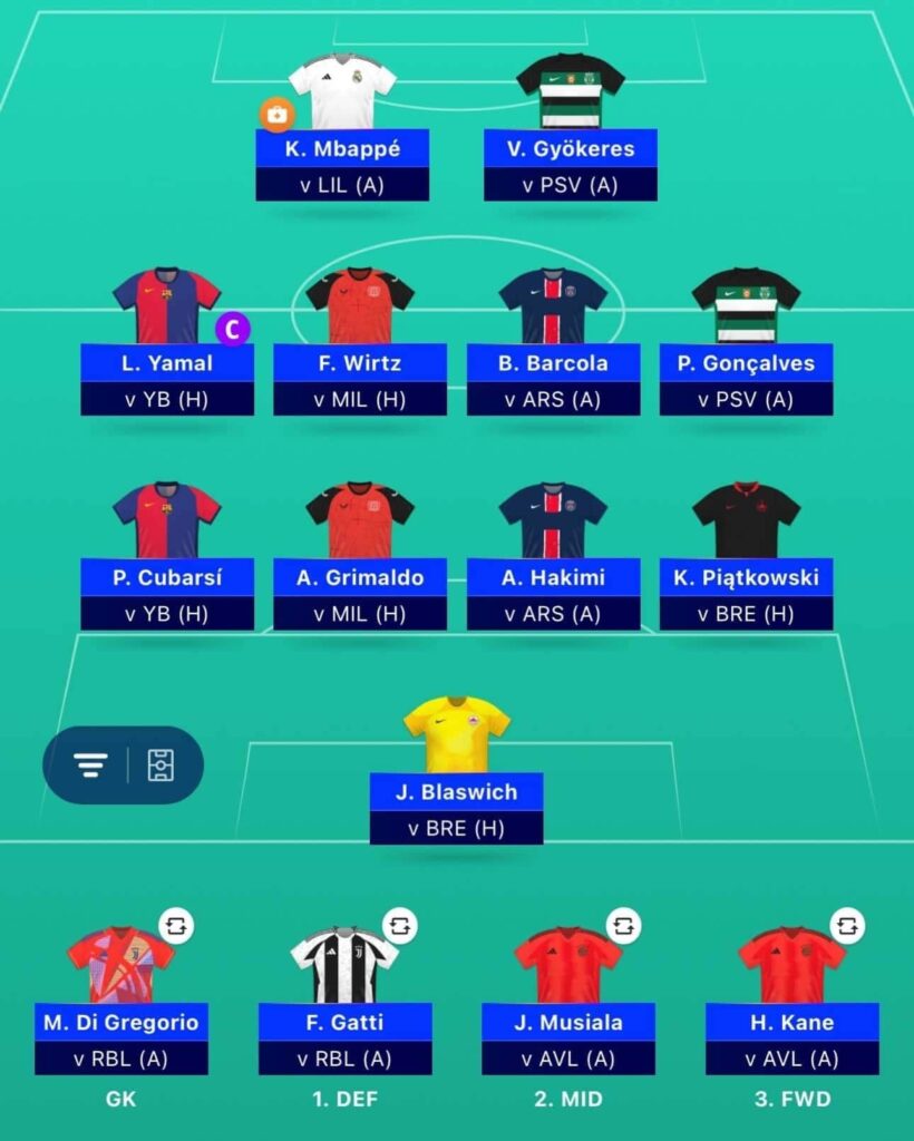 UCL Fantasy expert’s Matchday 2 team reveal + sides to target