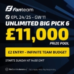 FanTeam: Big Pick 6 offers prizes for Gameweek 11