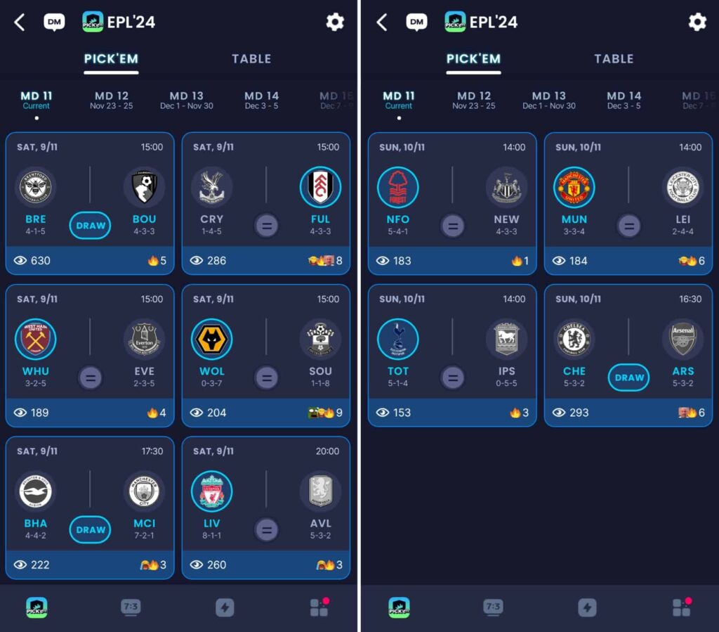 Sleeper Pick'em predictions for Matchday 11