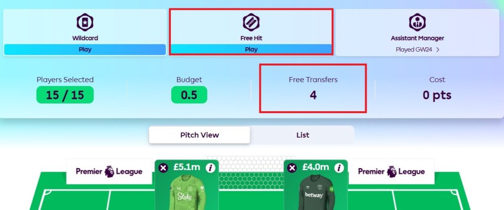 Do I keep my saved transfers when using the Free Hit chip?