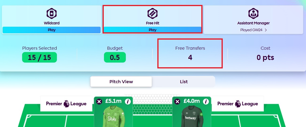 Do I keep my saved transfers when using the Free Hit chip?