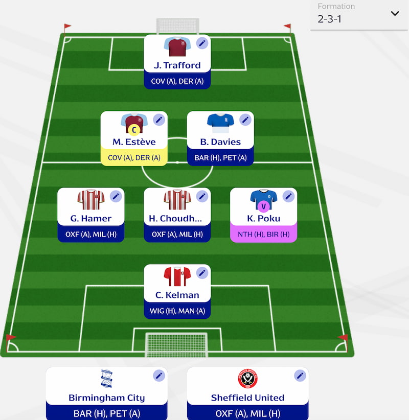 Fantasy EFL: Double Gameweek 35 Scout Picks