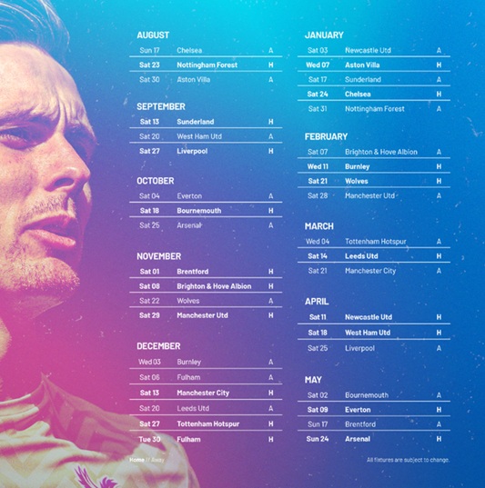 All Crystal Palace 2025/26 Premier League fixtures + key dates