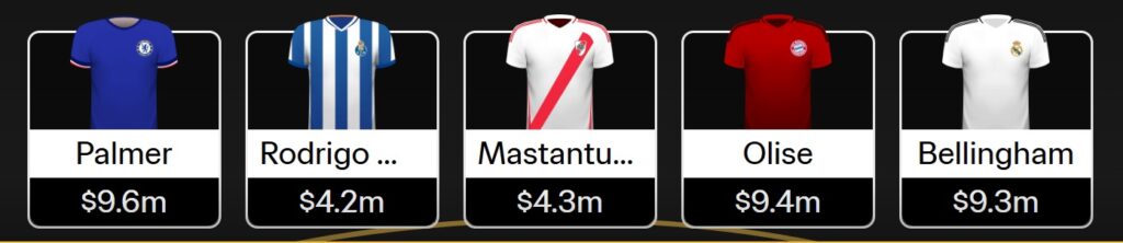 Best FIFA Club World Cup Fantasy 2025 midfielders