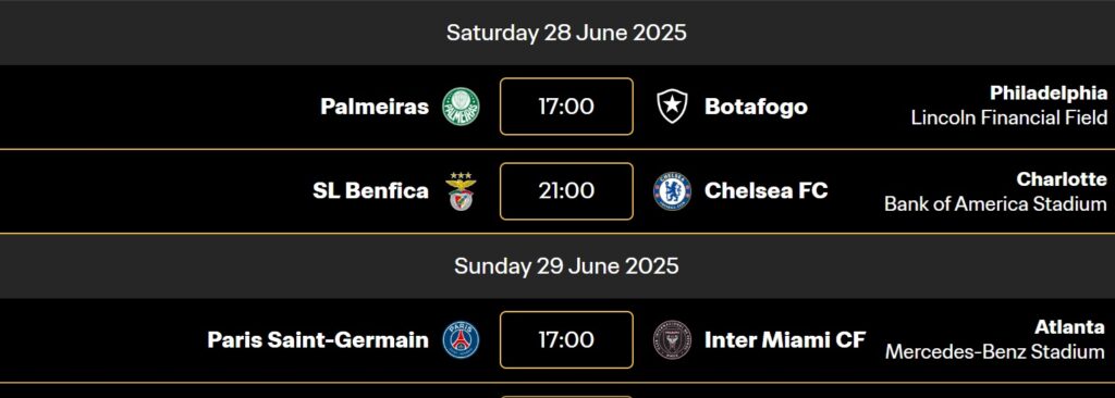 When is the Matchday 4 deadline for Club World Cup Fantasy?