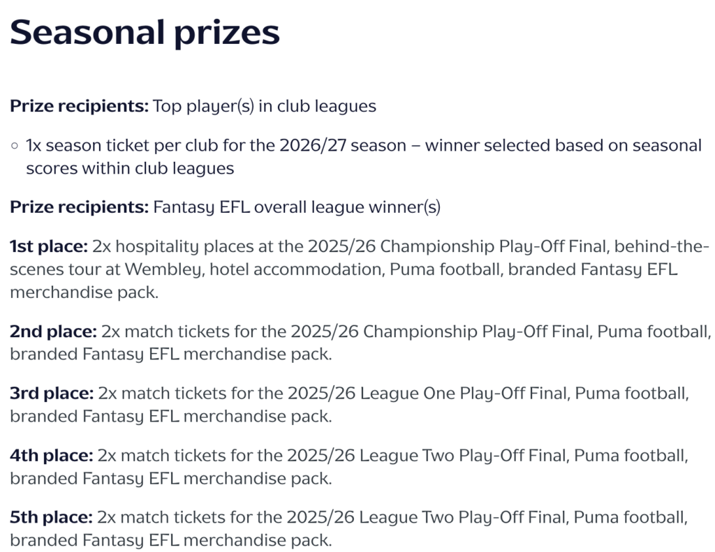 Fantasy EFL 2025/26 is Live: How To Play 3