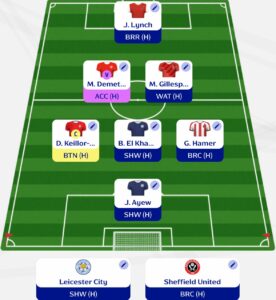 Fantasy EFL Gameweek 2 team reveal: Lewis P 1