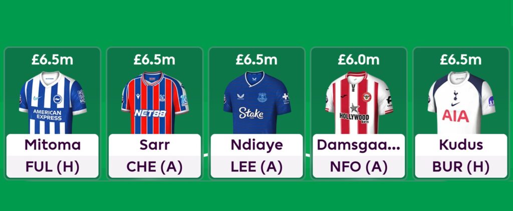 Best £6.0m-£6.5m midfielders for FPL 2025/26
