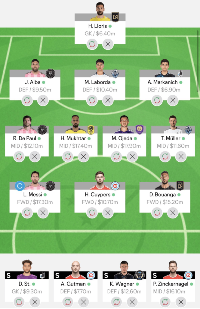 MLS Fantasy Round 30 Team Reveals