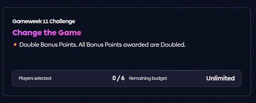 FPL Challenge Gameweek 11