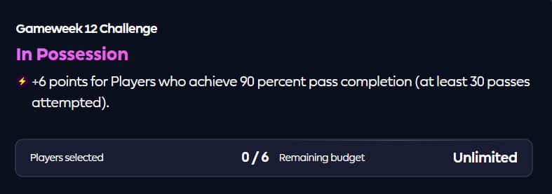 FPL Challenge Gameweek 12