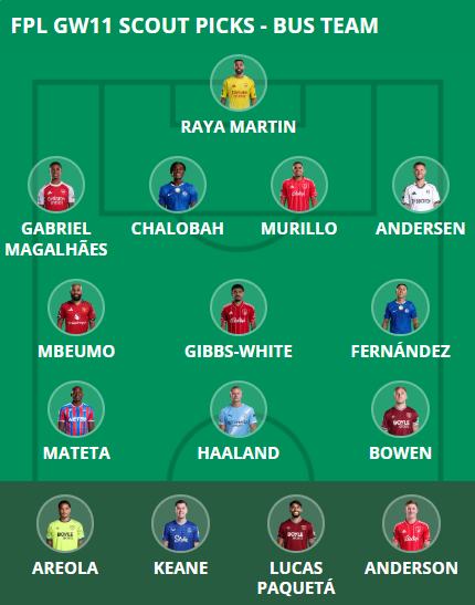 Scout Gameweek 11 picks