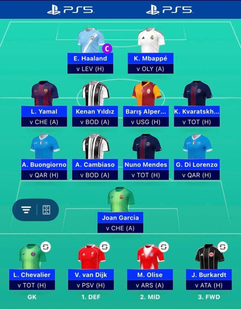 Matchday 5 Team Reveals