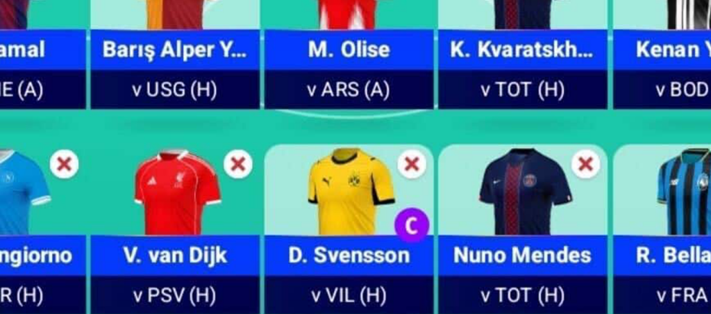 UCL Fantasy Matchday 5: Team reveals