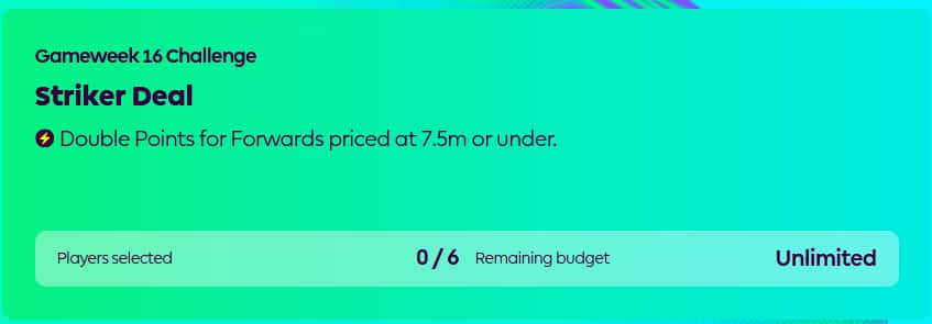 FPL Challenge Gameweek 16