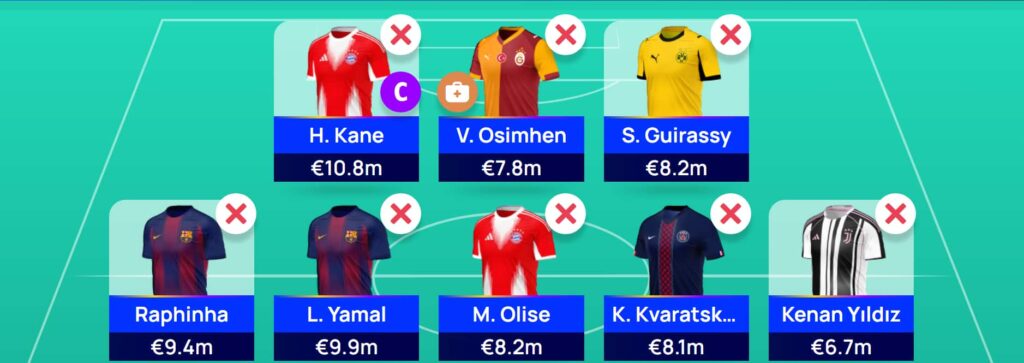 UCL Fantasy: Matchday 6 best Limitless team