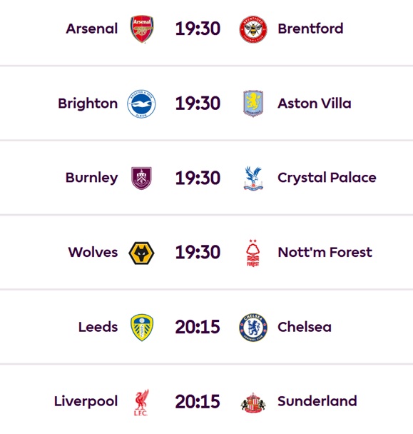 Wednesday team news: 2