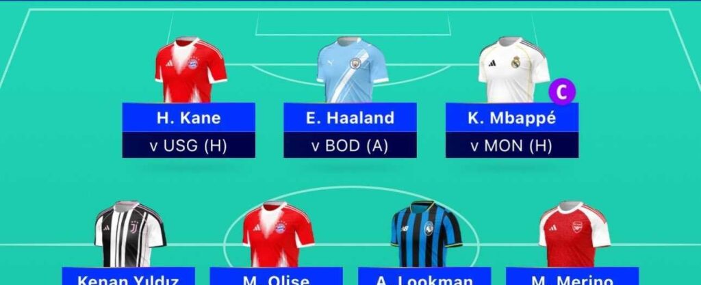 UCL Fantasy Matchday 7: 94th in world’s team reveal