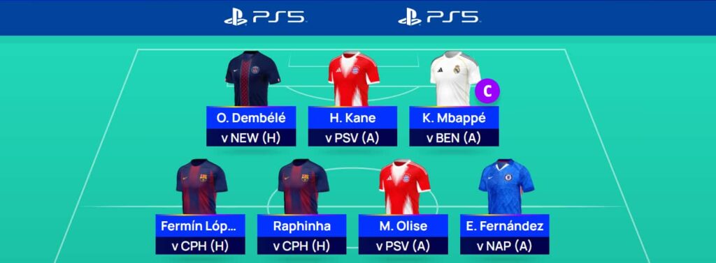 UCL Fantasy Matchday 8: Team reveals