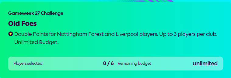 FPL Challenge Gameweek 27