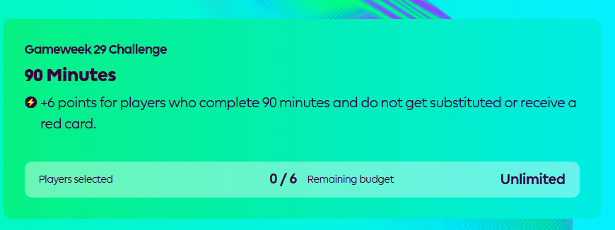 FPL Challenge Gameweek 29
