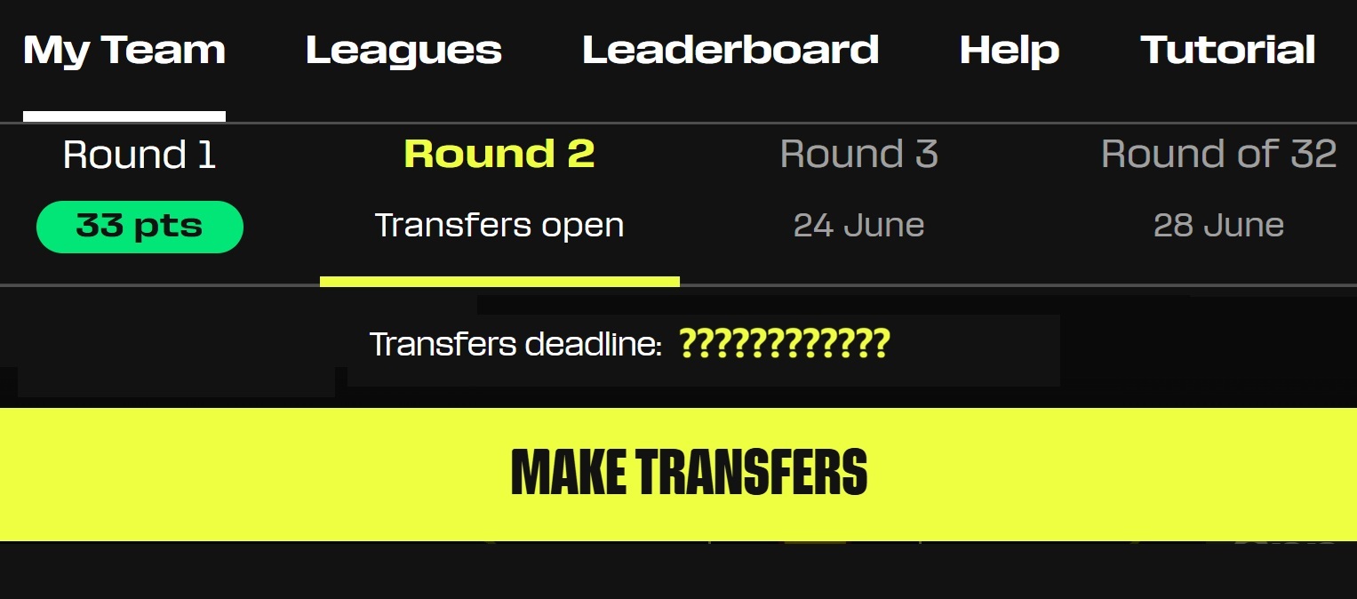 Fantasy FIFA World Cup 2026: When is the Round 2 deadline?