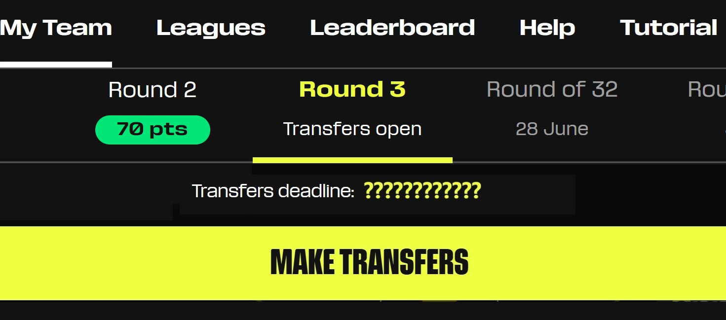 Fantasy FIFA World Cup 2026: When is the Round 3 deadline?