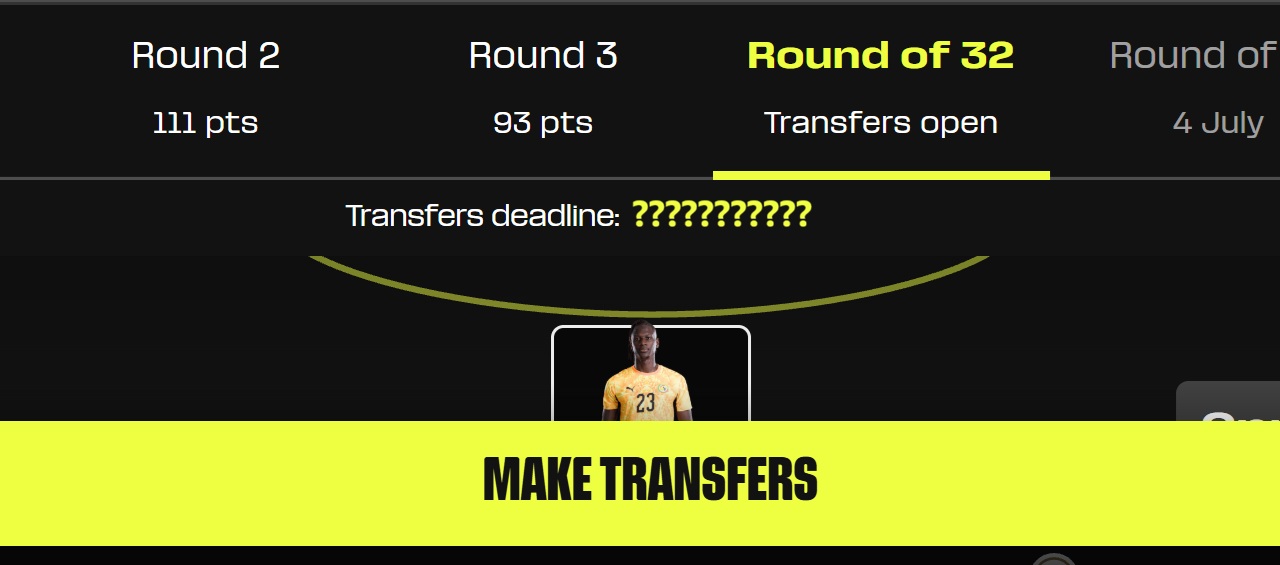 Fantasy FIFA World Cup 2026: When is the Round of 32 deadline?