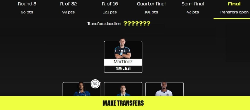 Fantasy FIFA World Cup 2026: When is the Final deadline?