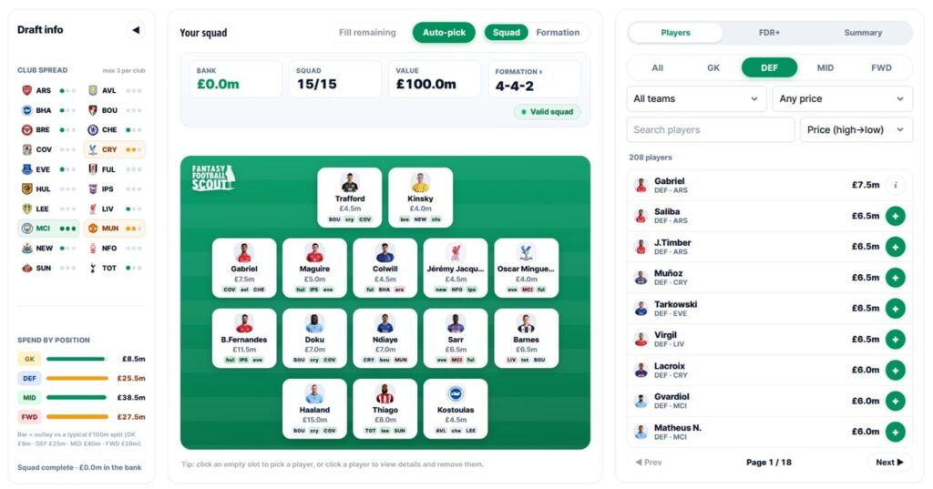 Plan for 2026/27 with our new FPL Draft tool, using predicted prices 2