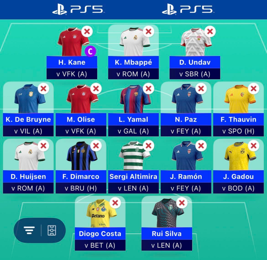 Matchday 2 wildcard